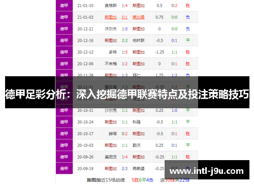 德甲足彩分析：深入挖掘德甲联赛特点及投注策略技巧