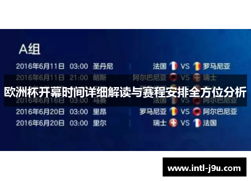 欧洲杯开幕时间详细解读与赛程安排全方位分析